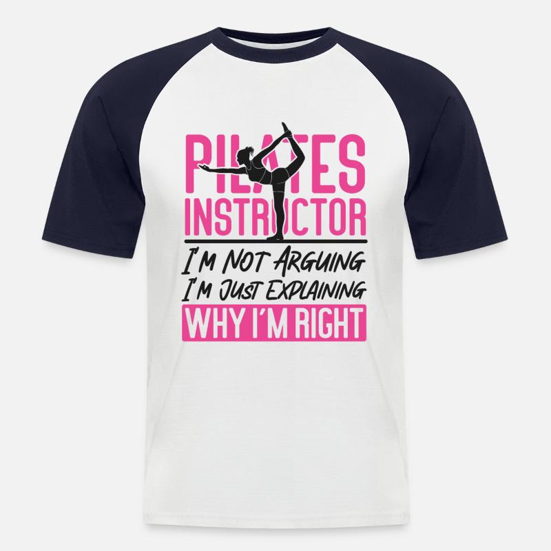 Pilates Instructor Teacher Pilates - Men's Baseball T-Shirt - white/navy