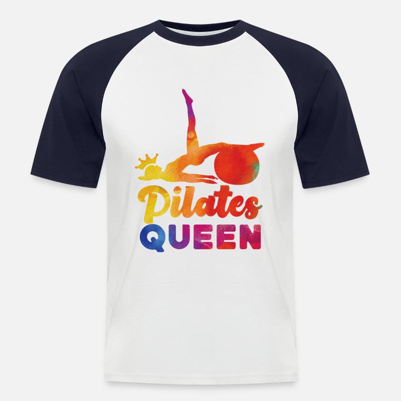 Pilates Instructor Teacher Queen - Männer Baseball-T-Shirt - Weiß/Navy