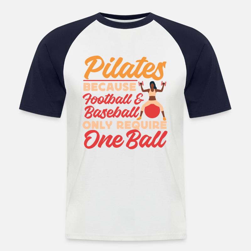 Pilates Instructor Teacher Pilates - Männer Baseball-T-Shirt - Weiß/Navy