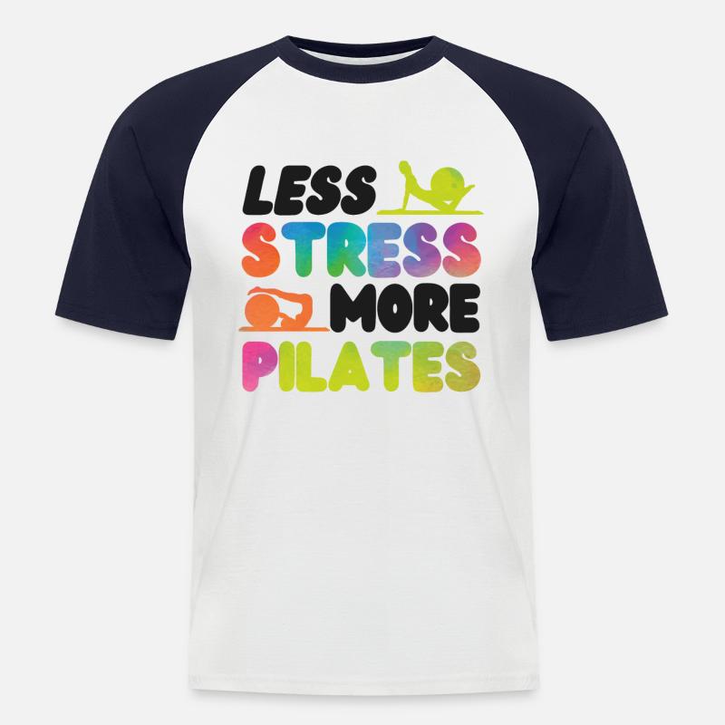 Pilates Instructor Teacher - Männer Baseball-T-Shirt - Weiß/Navy