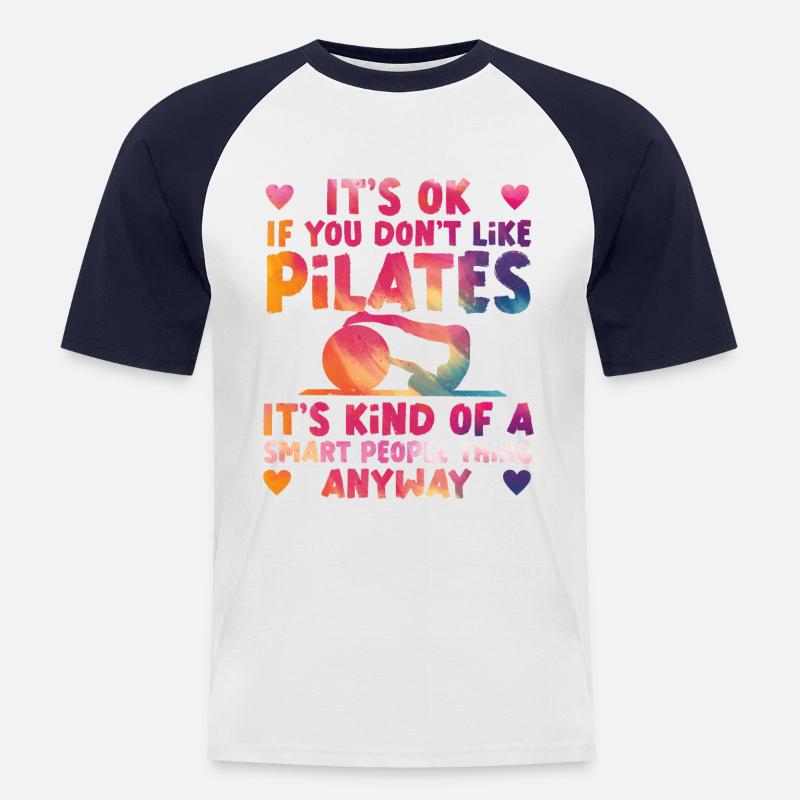 Pilates Instructor Teacher - Männer Baseball-T-Shirt - Weiß/Navy