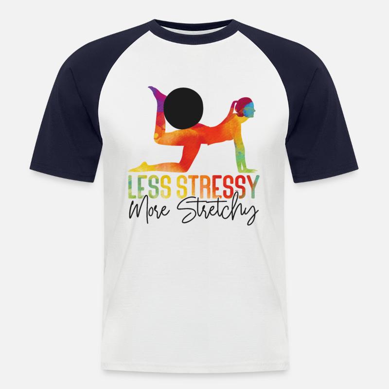 Pilates Instructor Teacher Pun - Männer Baseball-T-Shirt - Weiß/Navy