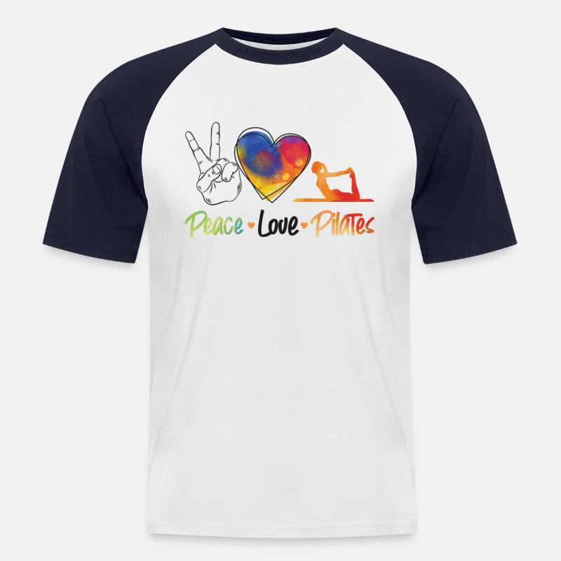 Pilates Instructor Teacher - Männer Baseball-T-Shirt - Weiß/Navy