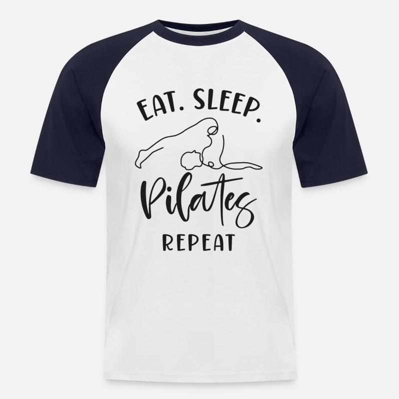 Pilates Instructor Teacher Eat - Männer Baseball-T-Shirt - Weiß/Navy