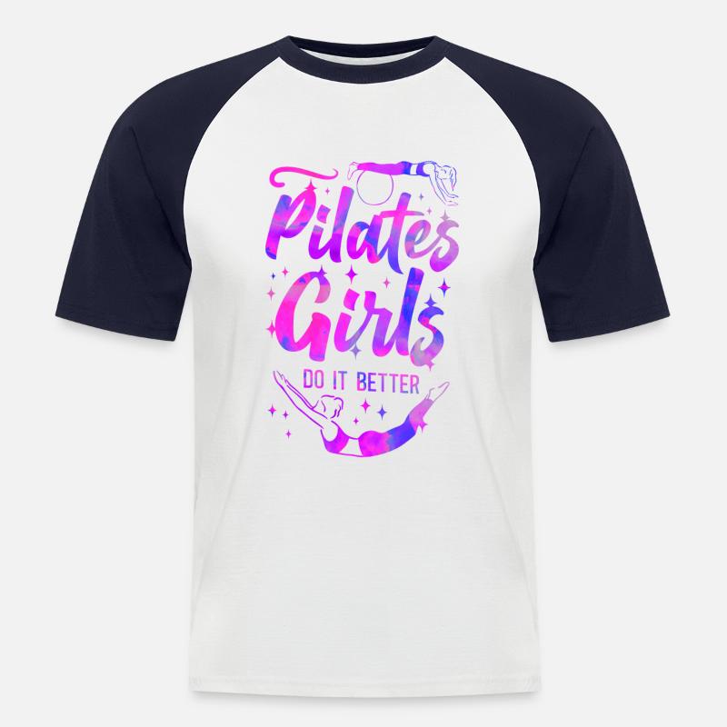 Pilates Instructor Teacher Pilates - Männer Baseball-T-Shirt - Weiß/Navy