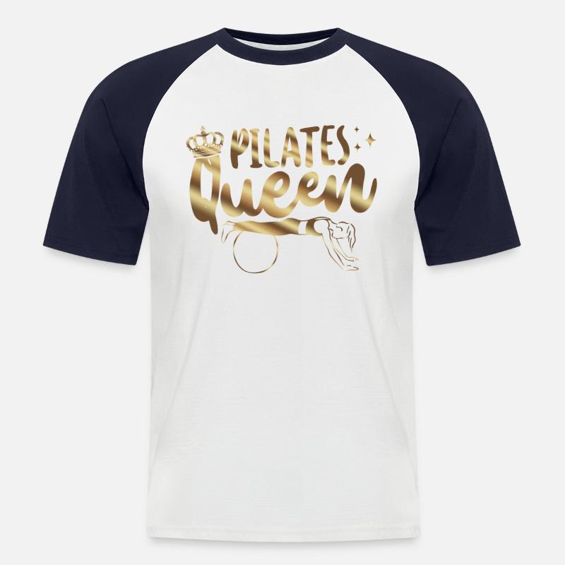 Pilates Instructor Teacher Queen - Männer Baseball-T-Shirt - Weiß/Navy