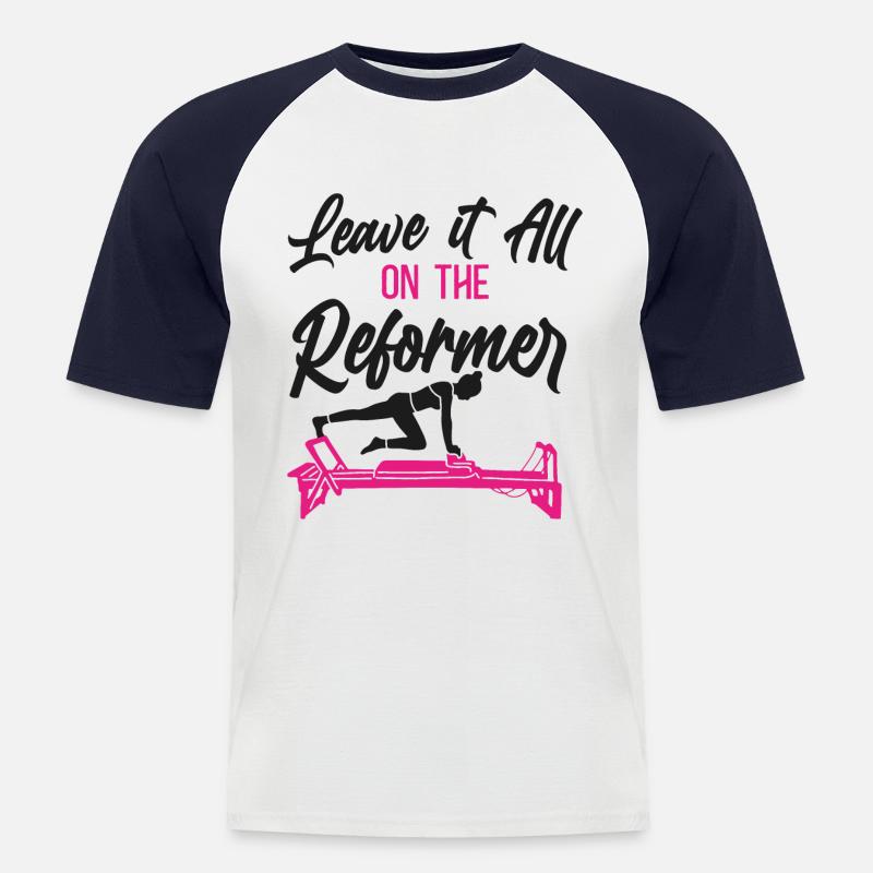 Pilates Instructor Teacher Leave - Männer Baseball-T-Shirt - Weiß/Navy