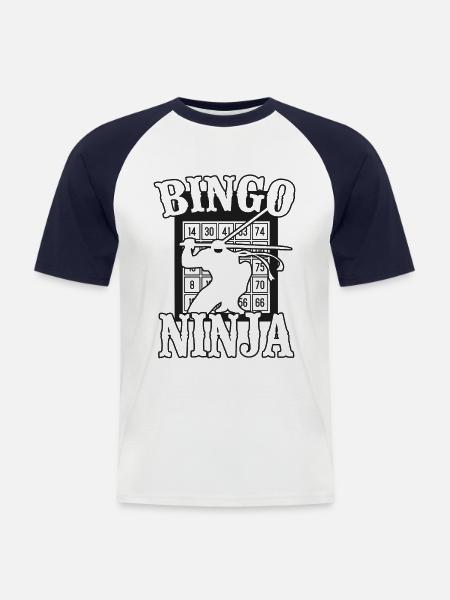 Bingo Player Ninja Bingo Ninja - Men's Baseball T-Shirt - white/navy