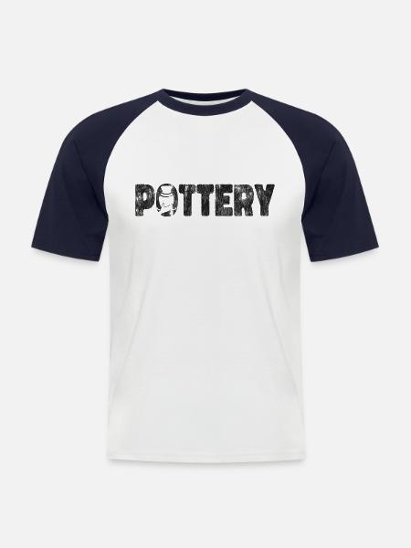 Pottery Ceramics Artist Pottery - Men's Baseball T-Shirt - white/navy