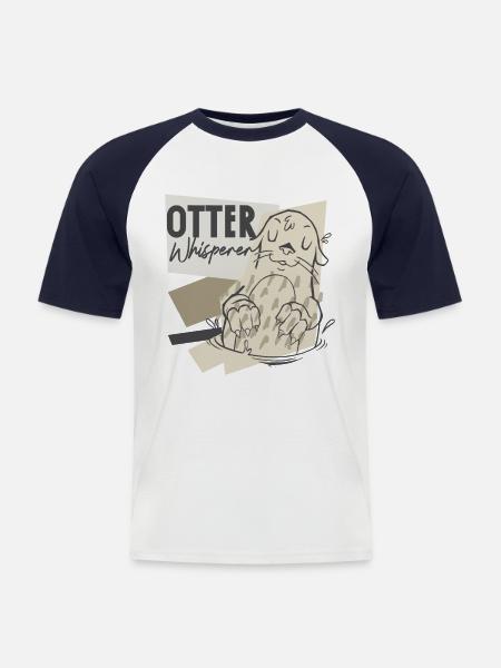 Otter Otter Whisperer - Men's Baseball T-Shirt - white/navy
