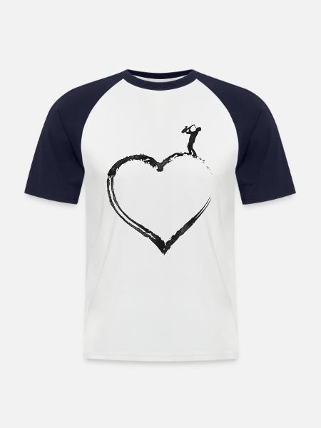 Saxophone Heart - Men's Baseball T-Shirt - white/navy