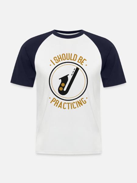 Saxophones I Should Be Practicing - Men's Baseball T-Shirt - white/navy