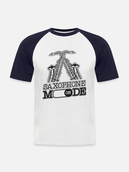 Saxophone Saxophone Mode On - Men's Baseball T-Shirt - white/navy
