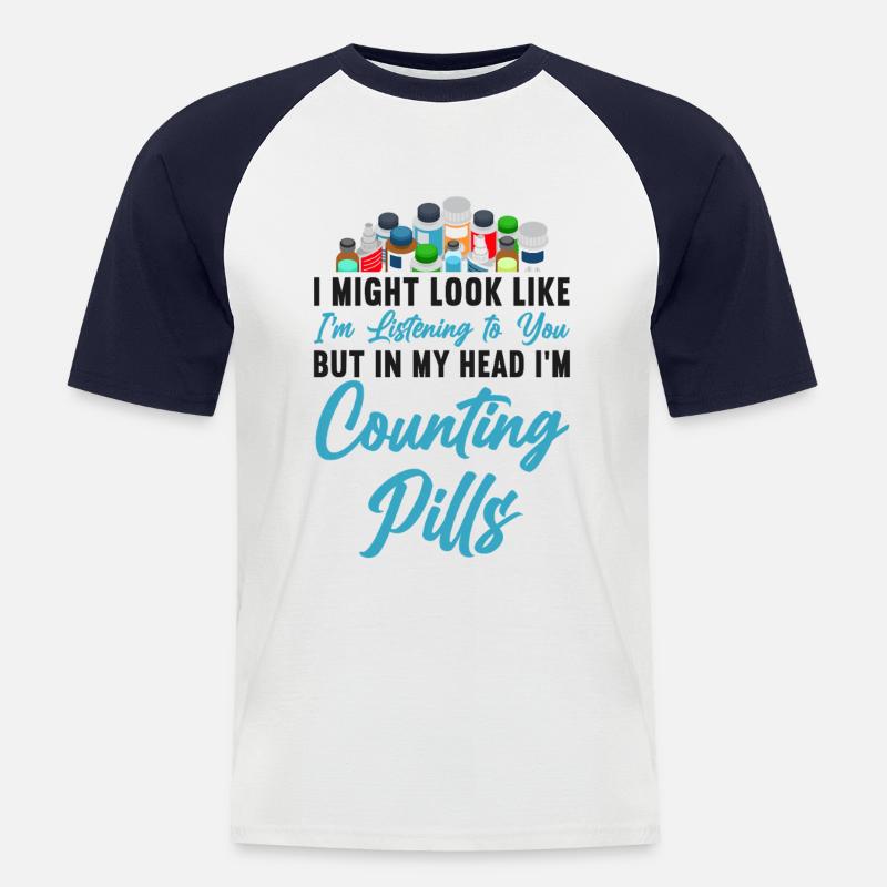 Pharmacy Tech Technician - Männer Baseball-T-Shirt - Weiß/Navy