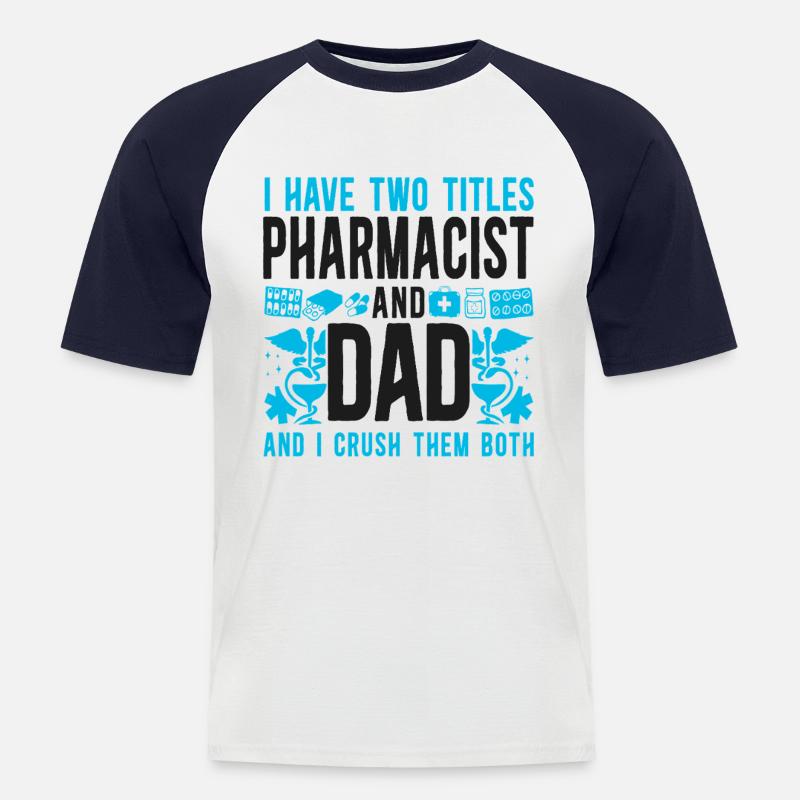 Pharmacy Tech Technician - Männer Baseball-T-Shirt - Weiß/Navy