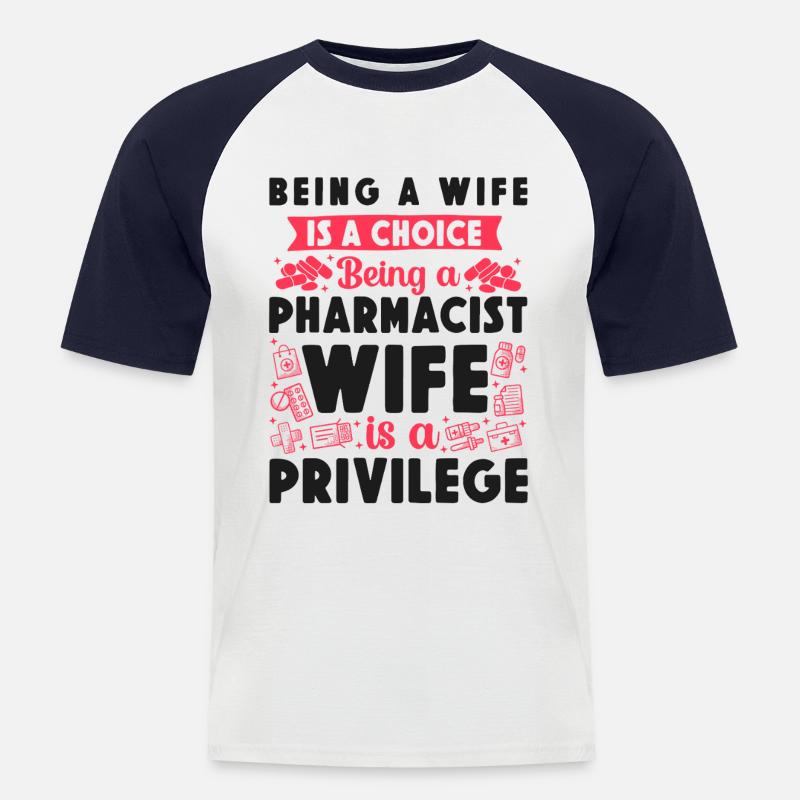 Pharmacy Tech Technician - Männer Baseball-T-Shirt - Weiß/Navy