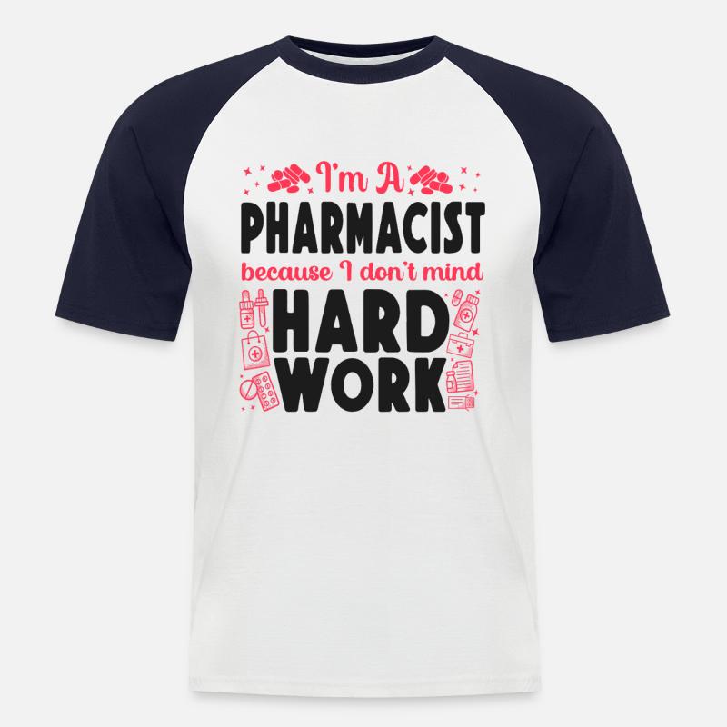 Pharmacy Tech Technician - Männer Baseball-T-Shirt - Weiß/Navy