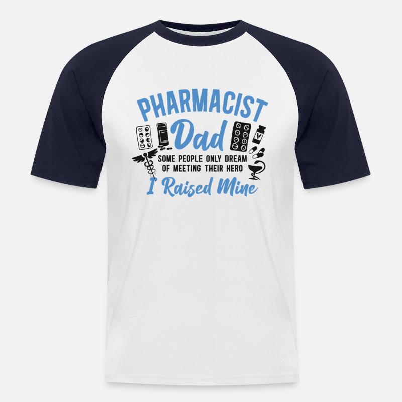 Pharmacy Tech Technician - Männer Baseball-T-Shirt - Weiß/Navy
