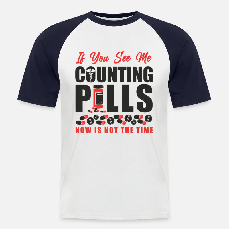 Pharmacy Tech Technician - Männer Baseball-T-Shirt - Weiß/Navy