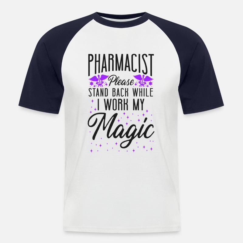 Pharmacy Tech Technician - Männer Baseball-T-Shirt - Weiß/Navy