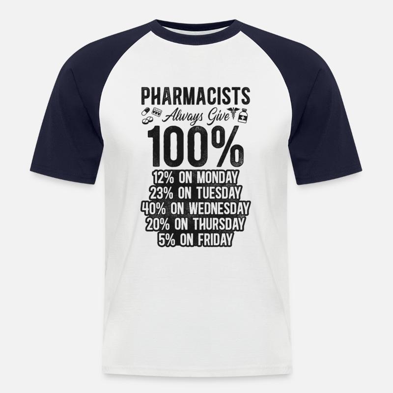 Pharmacy Tech Technician - Männer Baseball-T-Shirt - Weiß/Navy