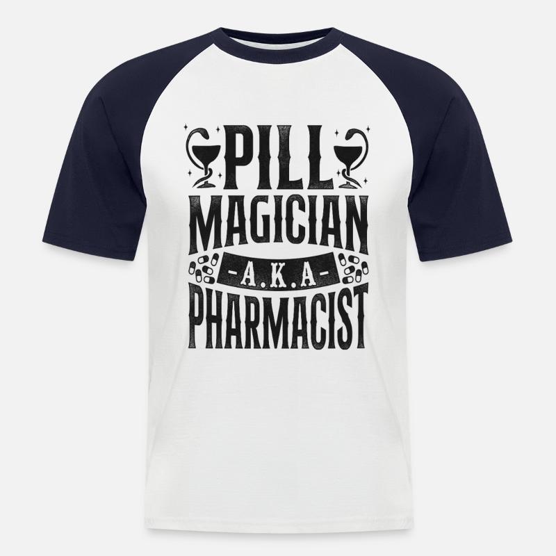 Pharmacy Tech Technician - Männer Baseball-T-Shirt - Weiß/Navy