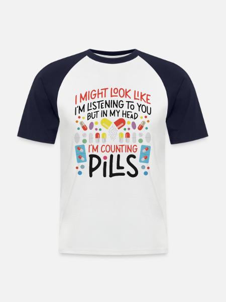 Pharmacy Tech Technician - Männer Baseball-T-Shirt - Weiß/Navy