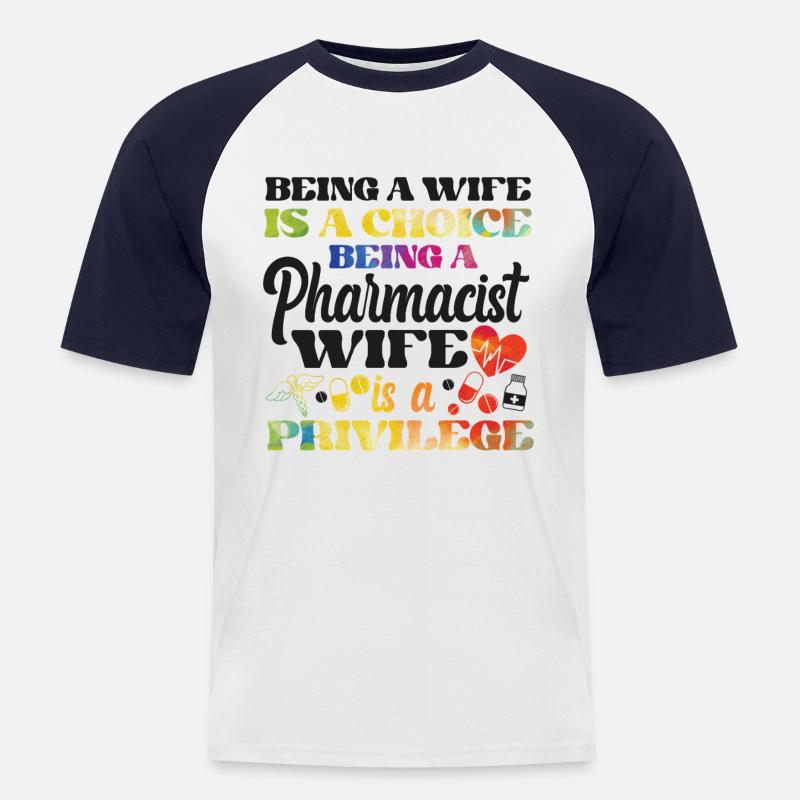Pharmacy Tech Technician - Männer Baseball-T-Shirt - Weiß/Navy