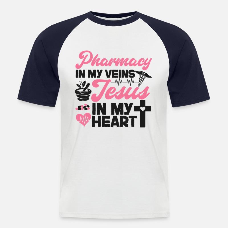 Pharmacy Tech Technician - Men's Baseball T-Shirt - white/navy
