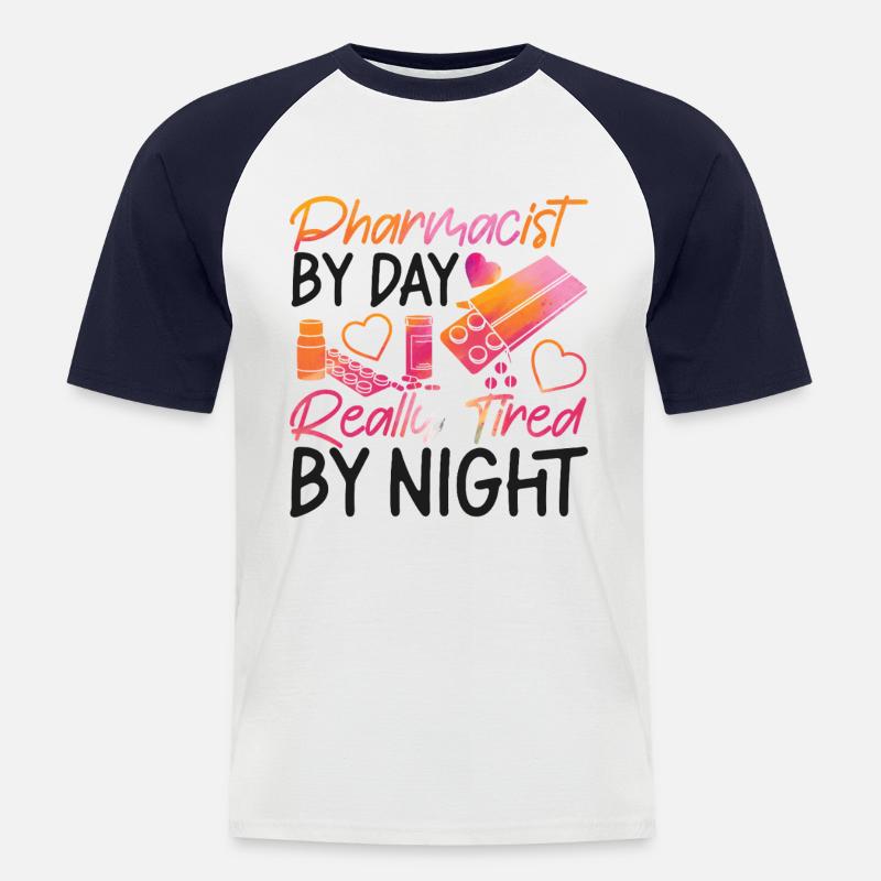 Pharmacy Tech Technician - Männer Baseball-T-Shirt - Weiß/Navy