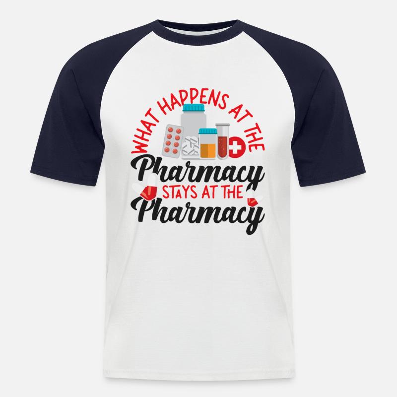 Pharmacy Tech Technician - Männer Baseball-T-Shirt - Weiß/Navy