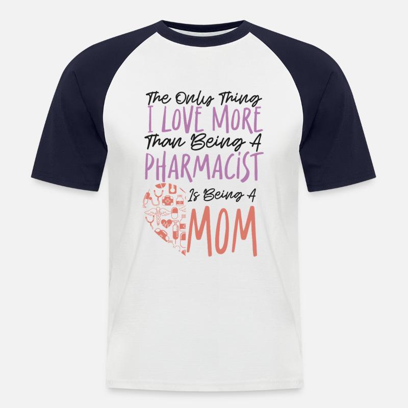 Pharmacy Tech Technician - Männer Baseball-T-Shirt - Weiß/Navy