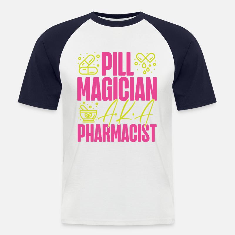 Pharmacy Tech Technician - Männer Baseball-T-Shirt - Weiß/Navy