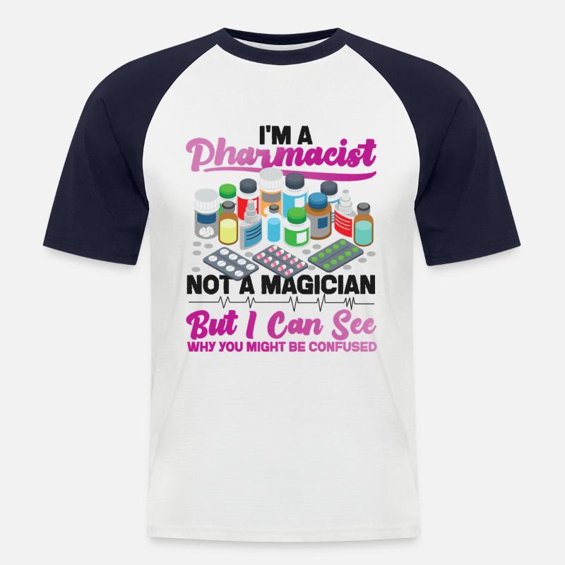 Pharmacy Tech Technician - Männer Baseball-T-Shirt - Weiß/Navy