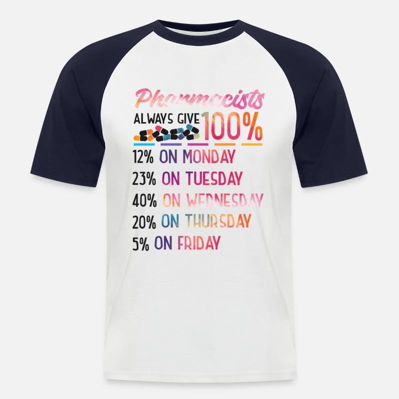 Pharmacy Tech Technician - Männer Baseball-T-Shirt - Weiß/Navy