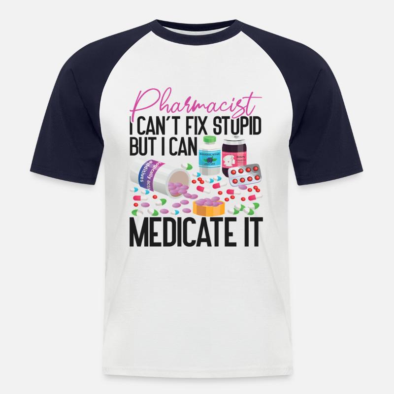 Pharmacy Tech Technician - Männer Baseball-T-Shirt - Weiß/Navy