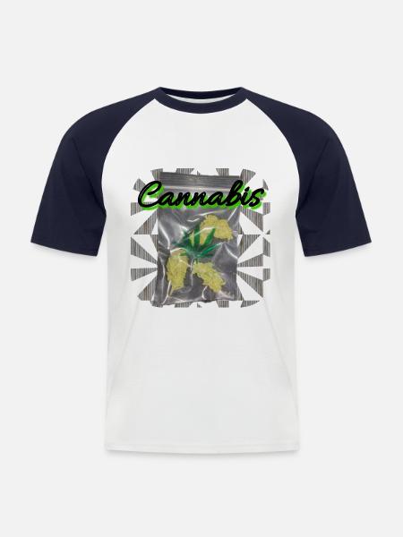 Cannabis - Club WoW - Men's Baseball T-Shirt - white/navy