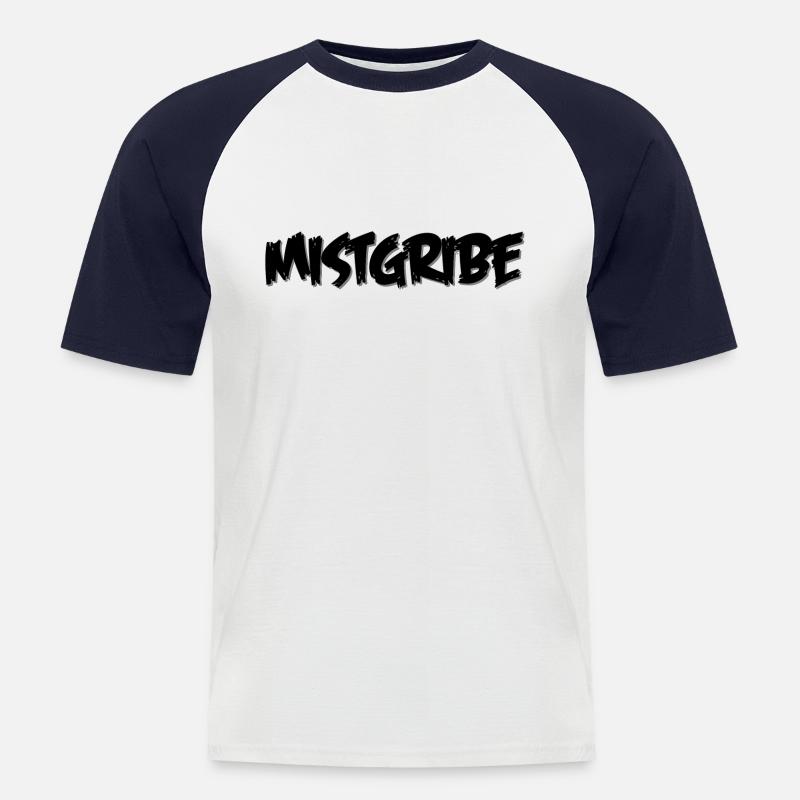 Mistgribeschwarz - Männer Baseball-T-Shirt - Weiß/Navy