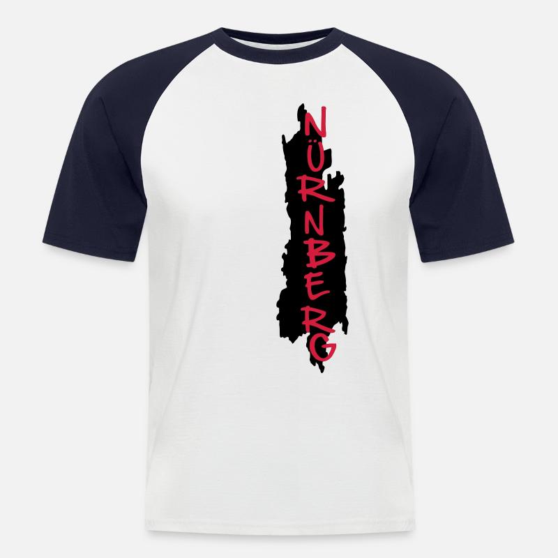 nürnberg - Männer Baseball-T-Shirt - Weiß/Navy