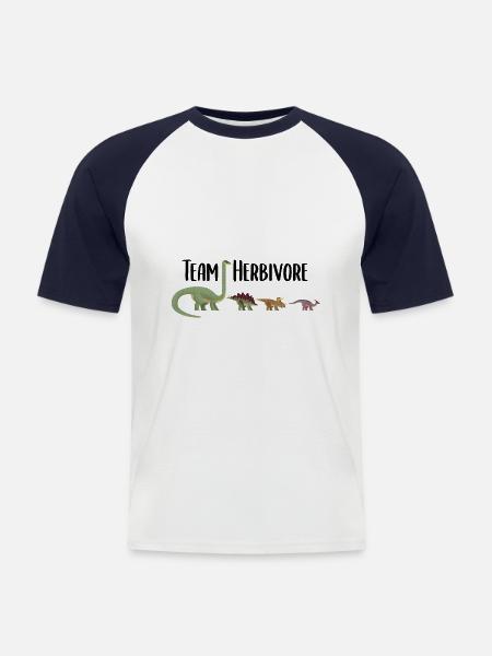 Vegan Team Herbivore - Men's Baseball T-Shirt - white/navy
