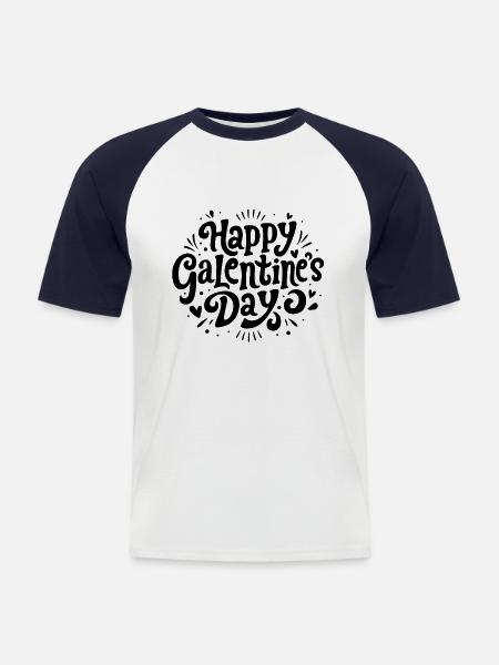 Happy Galentine's Day - Men's Baseball T-Shirt - white/navy