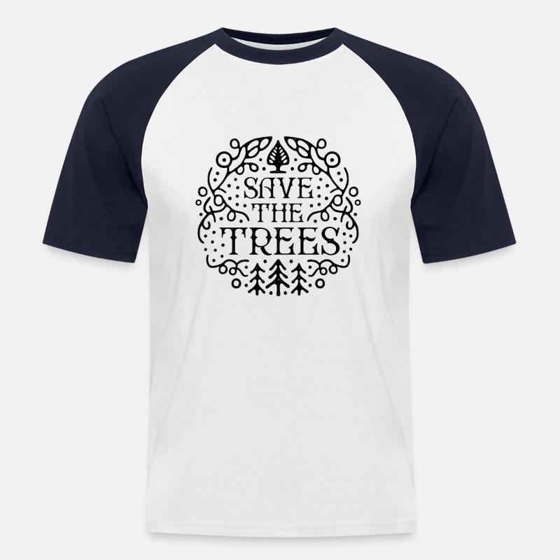Rettung der Bäume - Männer Baseball-T-Shirt - Weiß/Navy