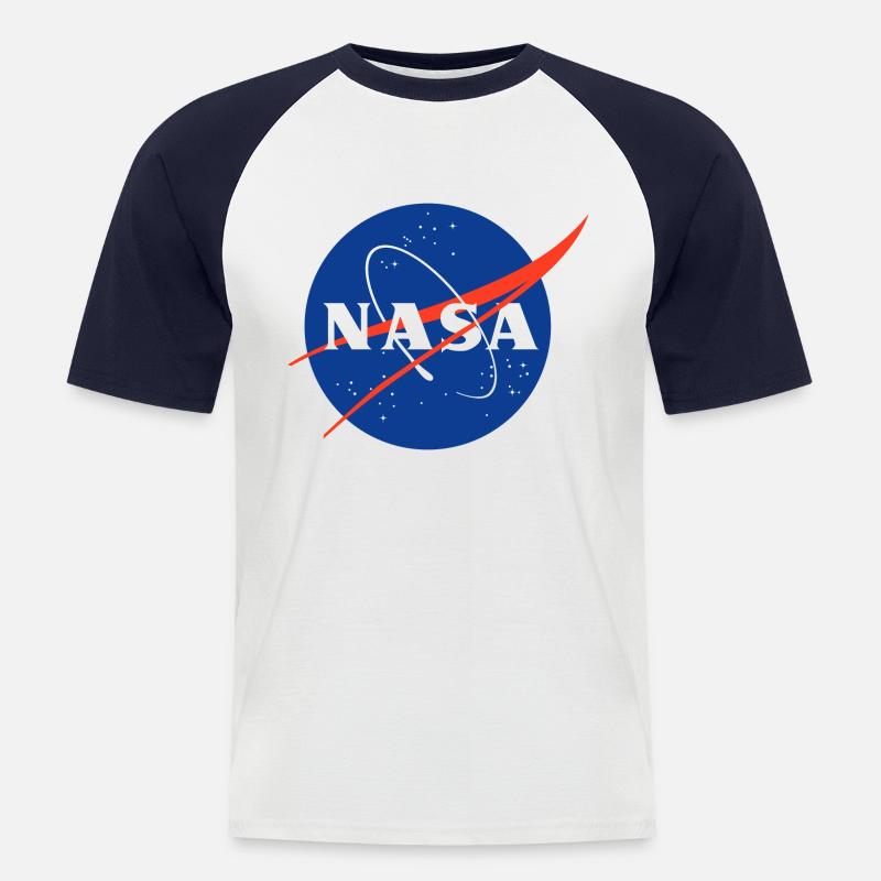 NASA Klassisk logotyp - Kortärmad basebolltröja herr - vit/marinblå