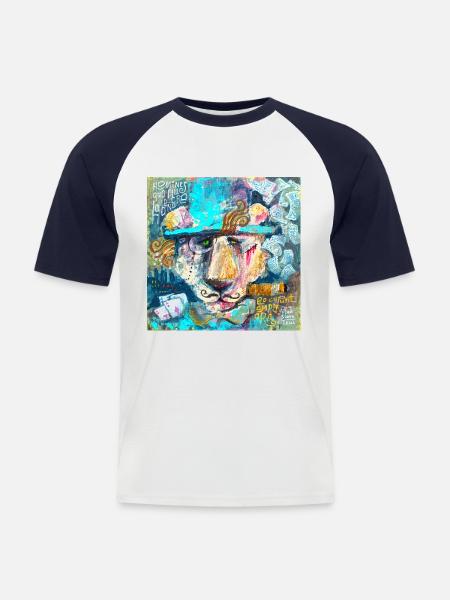 Bourgeois Lion - Men's Baseball T-Shirt - white/navy