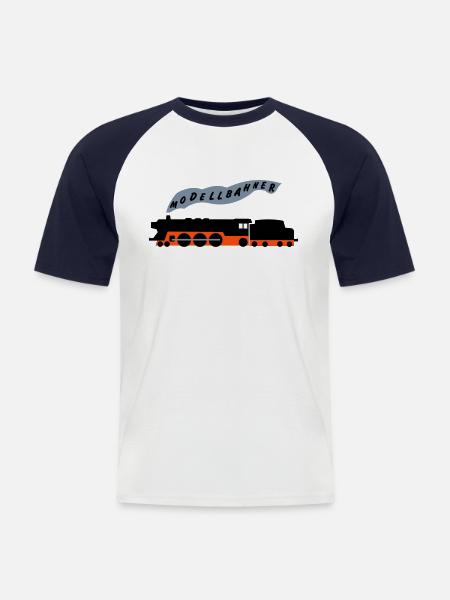 Modellbahner 2 - Männer Baseball-T-Shirt - Weiß/Navy