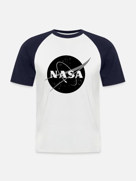 NASA Black And White Classic Logo - Men's Baseball T-Shirt - white/navy