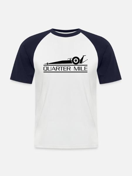 Quarter Mile - Männer Baseball-T-Shirt - Weiß/Navy