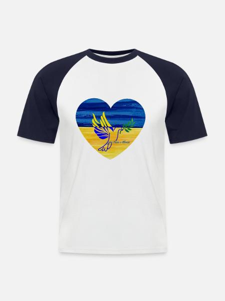 give Peace a chance for Ukraine - Men's Baseball T-Shirt - white/navy