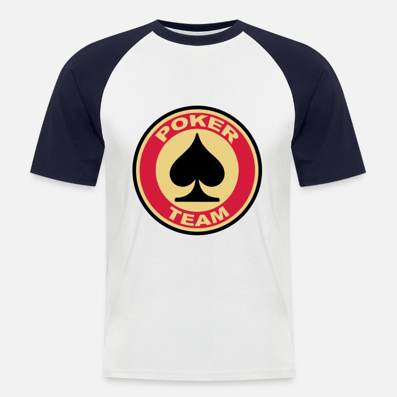 poker - Men's Baseball T-Shirt - white/navy