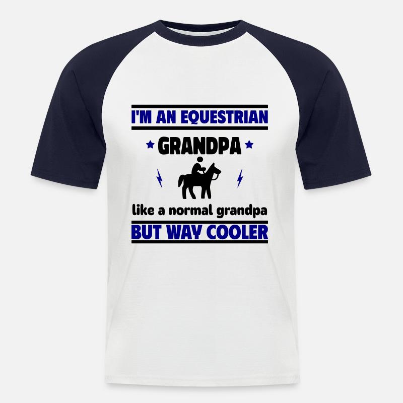 Ich bin ein Reiter-Opa - Männer Baseball-T-Shirt - Weiß/Navy